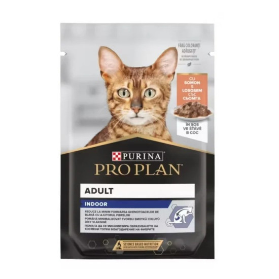 Purina Pro Plan Indoor Cat – Hrană Umedă pentru Pisici de Interior cu Somon – 85 g